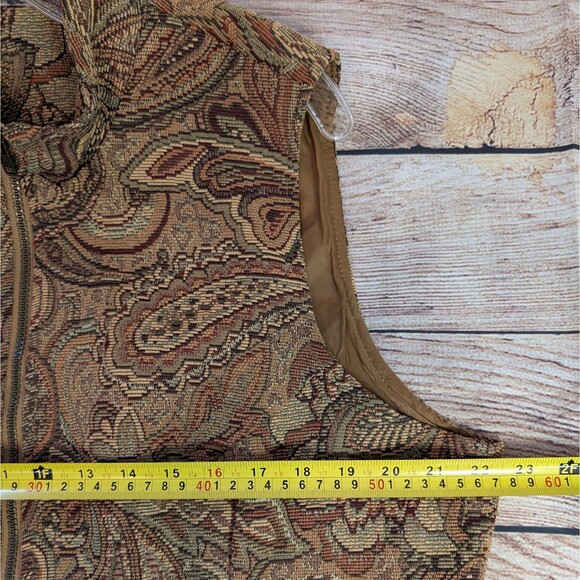 Vintage Tapestry Vest Brown Floral Paisley White Stag - Tagless /See Photos - XL - Picture 8 of 16